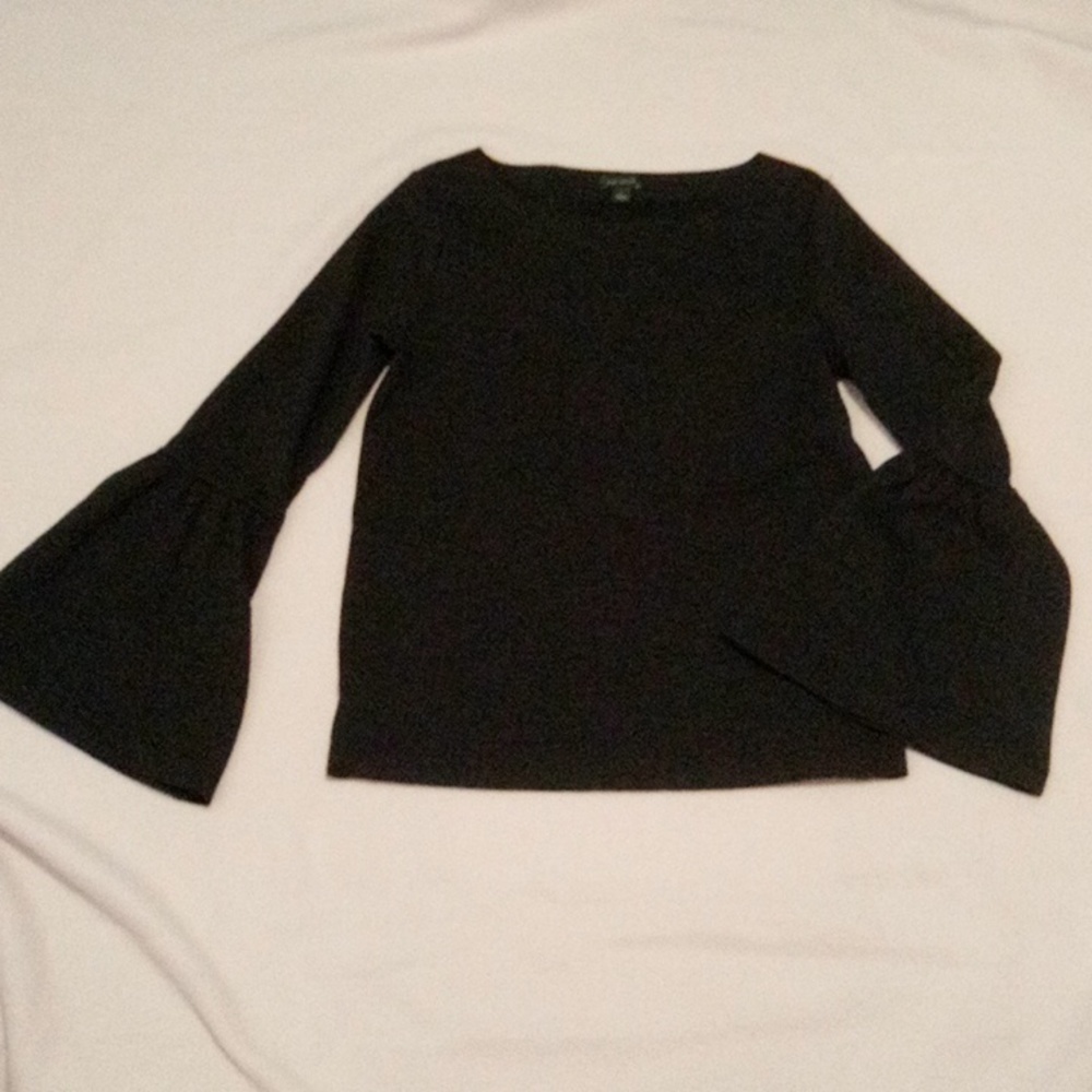 Women's black ANN TAYLOR LONG SLEEVED TOP SZ SMALL